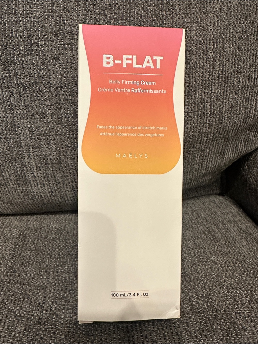 B-FLAT Belly Firming Cream by MAËLYS - Pink to Orange Gradient Packaging